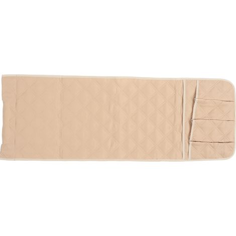 Pochette de Rangement Canapé Organisateur Accoudoir Tissu Pongée Beige pour Télécommande Téléphone Clés (1/4)