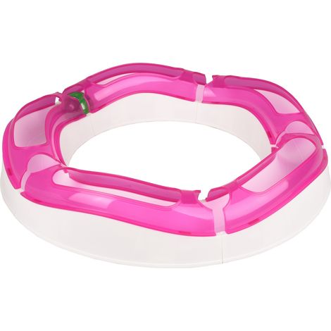 Jeu Tunnel interactif pour chat avec balle rose et blanc (1/5)