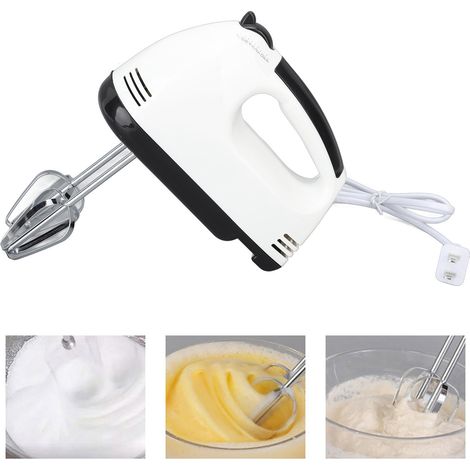 Elektrischer Handmixer mit 150 W, 7 Geschwindigkeitsstufen und 4 Zubehörteilen (ABS & Edelstahl) – Kompakt und ergonomisch zum Backen (1/5)