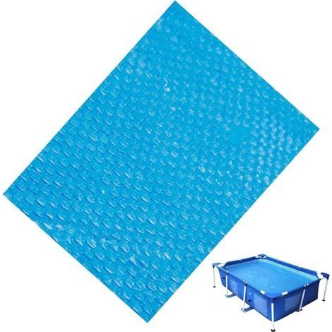 Bâches Bulles Piscine Solaires Rectangulaire/carré Couverture de Piscine Solaire, Protecteur Couvercle De Bain à Remous Anti-Pluie Anti-poussière Protection UV Jardin Extérieur - 260x170cm (1/4)