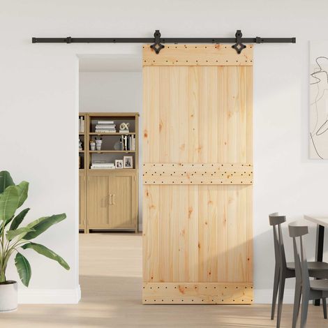 Teenpull – Schiebetür NARVIK Natürlich und Schwarz 90 x 210 cm (213,5 cm) (1/5)