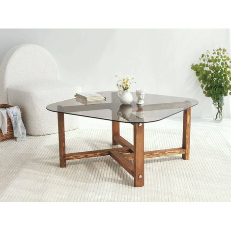 Dmora - Tavolino da salotto Cepheus, Tavolo basso da caffè, Portariviste per divano, Ripiano da soggiorno, 80x80h40 cm, Quercia, con imballo rinforzato, con imballo rinforzato (1/5)
