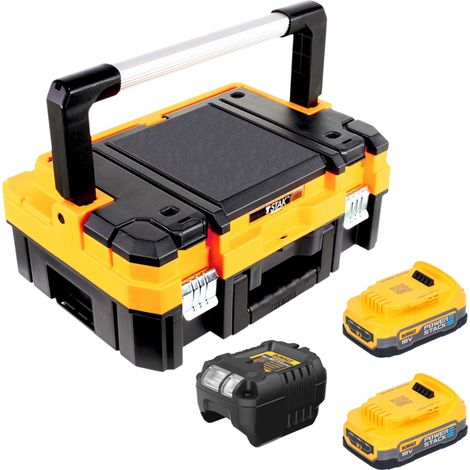 DeWalt DCB 1102 E2T Akku Starter Set 18 V mit 2x Powerstack Akku 1,7 Ah + DCB 1102 Ladegerät + TSTAK (1/4)