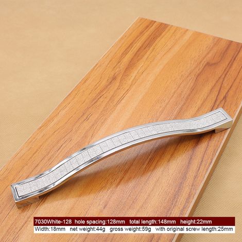 Türgriff aus Zinklegierung für Schubladen, Schränke und Kleiderschränke (weiß, 128 mm) (1/5)