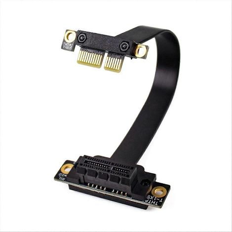 Adaptateur Rallonge PCI-E 1X, Connecteur PCI-Express 3.0 Mâle vers Femelle, Compatible Carte Graphique, Extension Flexible 1X, Câble Riser pour PC Bureau, Kit de Conversion Haute Vitesse (1/5)