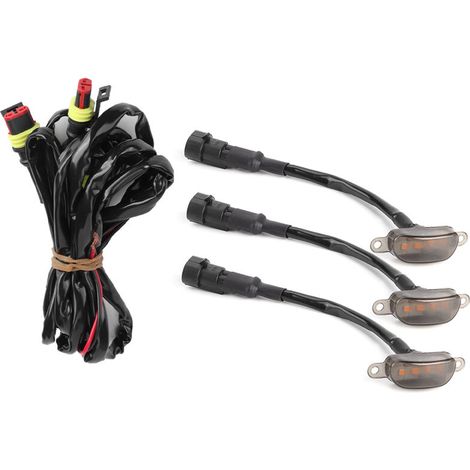 Jeffergarden Lumière de calandre de voiture avec harnais, haute luminosité, adaptée à la Ford f-150 Raptor 2010-2014 2017-up, lentille noire, lumière jaune, 3 pièces-DOU