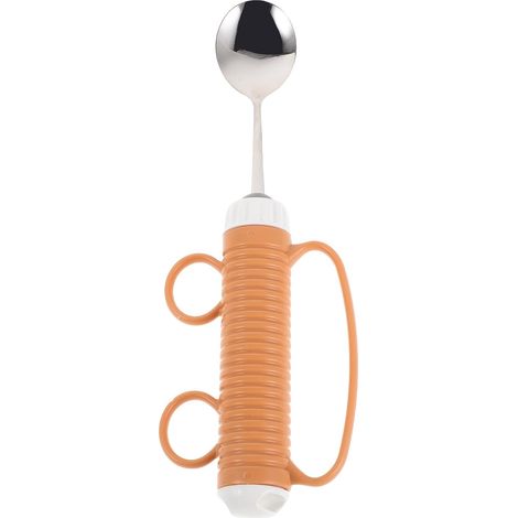 Ustensiles adaptés : cuillère anti-tremblements pour personnes âgées, vaisselle facile à prendre en main pour les personnes souffrant de tremblements, de handicaps ou de faiblesse des (1/5)