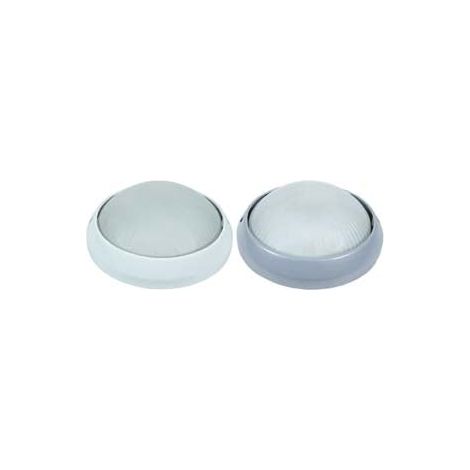 Plafonnier rond en aluminium pour usage extérieur - 100w IP54 ø mm.258x125h. blanc