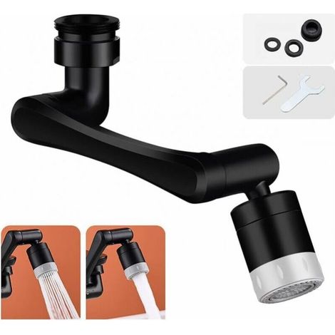 Black Faucet Extender, Upgraded 1440° Faucet Aerator, Universal Splash Filter 2 Spray Modes Swivel Faucet Aerator for Kitchen Bathroom (1/5)