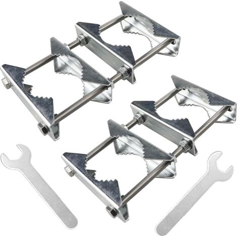 Pince de mât d'antenne Double 2 pièces,Kit de Montage Robuste antirouille pour mâts d'antenne extérieure de 25 à 50mm (1/5)