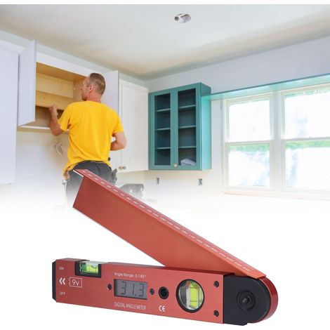 Transportador digital LCD, nivel de burbuja con inclinómetro y buscador de ángulos electrónico, aleación de aluminio, 27,5 cm, para electricistas y carpinteros. (1/5)