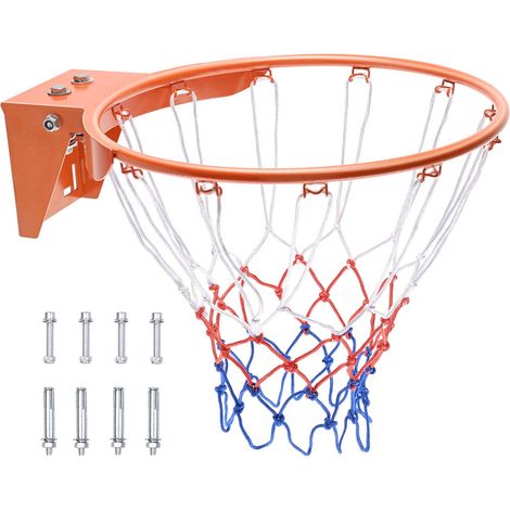 Panier de Basket Diamètre Extérieur 480 mm Cerceau de Basket-ball en Acier au Carbone avec Filet But de Basket-ball Mural Pièce de Remplacement pour Entraînement Basket-ball Extérieur Intérieur (1/5)