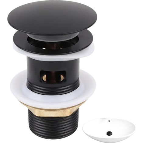 Bonde de Lavabo Universelle G 1 ¼, Bonde de Lavabo avec Trop Plein, Bonde de Vidage Salle de Bain Clic Clac Anti-Fuite en Laiton, Bouchon de Vidange avec Panier à Crépine, Facile à Installer (1/5)