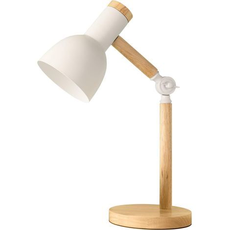 Lampe de table, lampe de table en bois réglable, lampe de pour enfants dans la chambre à coucher, salon, lampe de table de lecture avec prise E27 (1/5)