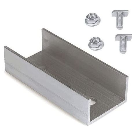 Lntyq Connecteur profilé en C pour panneau solaire, 4 pcs, en Aluminium, 120 x 45 x 32 mm, Connecteur de rail pour rails PV 40 x 40 mm, Connecteur de profilé d'installation PV Elément de rail (1/5)