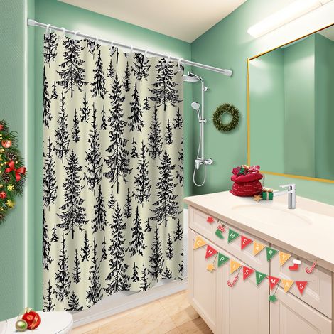 Rideau douche polyester 180x180 Élégant rideau étanche pour cacher un carrelage un peu vieillot (1/5)