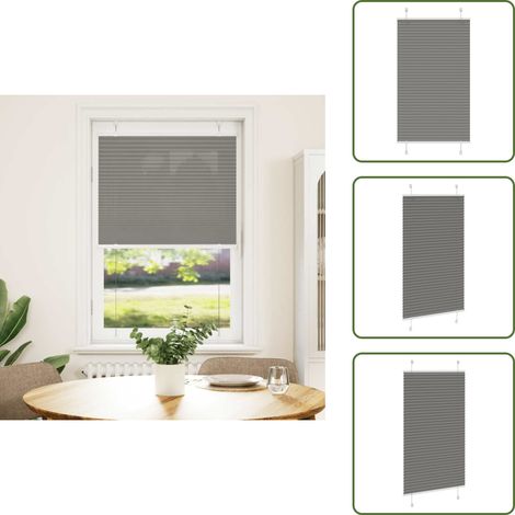 vidaXL Plissee Anthrazit 80x100 cm Stoffbreite 79,4 cm Polyester (1/5)