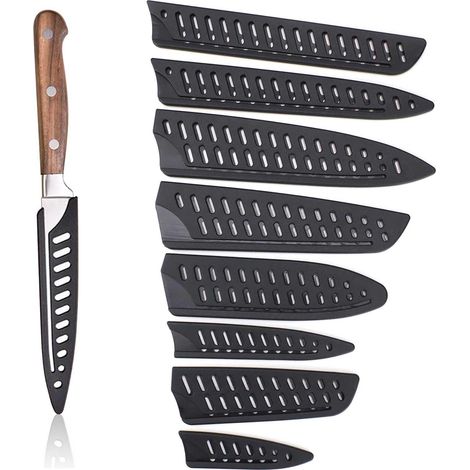 8 Pièces Protege Lame, 8 Modèles de Protection de Lame, Protège-couteau Noir, Conception Perforée, Garde au Sec, adapté à de Nombreux Types de Couteaux (1/5)