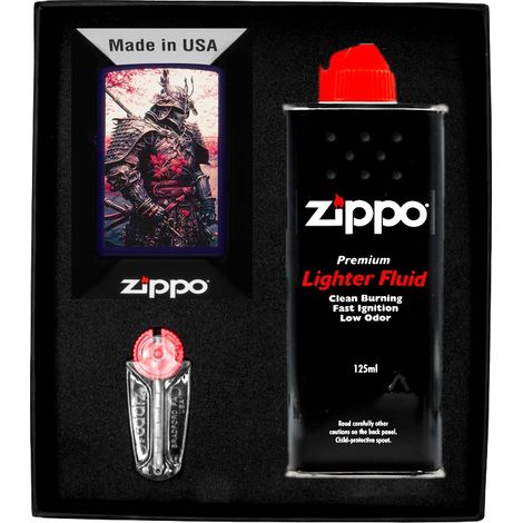 Coffret cadeau briquet Zippo motif guerrier samouraï n° 1