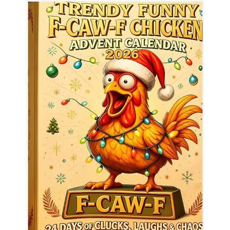 Trendy Funny F-Caw-F Chicken Advent Calendar 2026 Chicken Christmas Blind Box - Style B - Flat