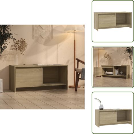 The Living Store Mobile Porta TV Rovere Sonoma 90x35x40 cm in Truciolato - Armadio TV