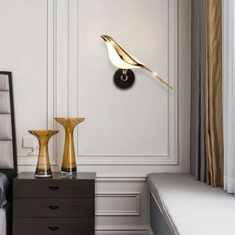 Applique murale oiseau tactile, luminaire à lumière blanche orientable, style naturel (1/5)