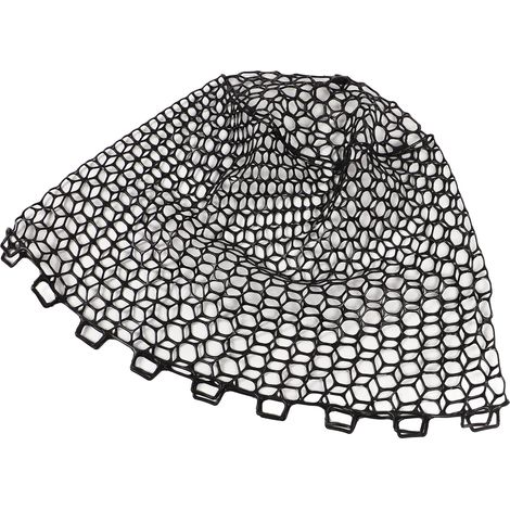 Schwarzes Fischernetz, leicht, tragbar, aus strapazierfähigem Gummi, ideal für Outdoor-Angler. (1/4)