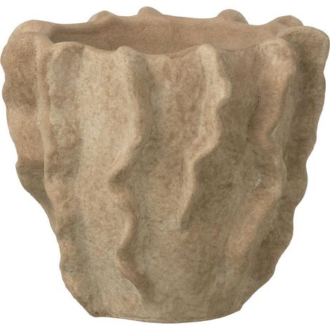 Cache-Pot Déco en Ciment "Roca" 22cm Beige (1/2)