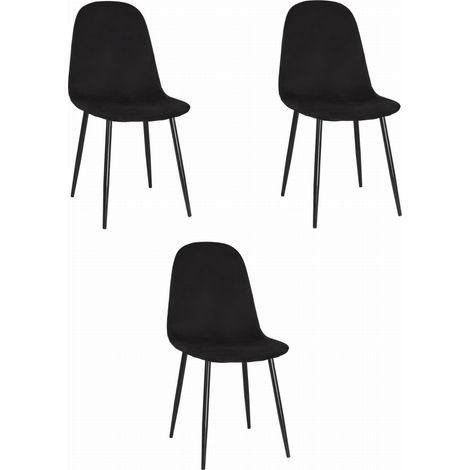 Como-Sessel – schwarzer Samt x 3 (1/5)