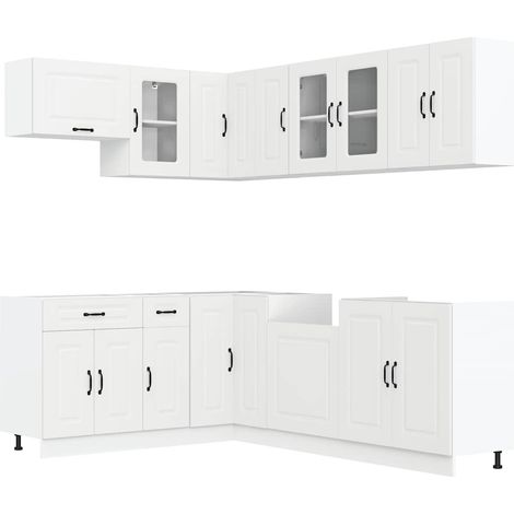 Maison Exclusive - 11dílná sada kuchyňských skříněk "Kalmar" bílé kompozit (1/5)