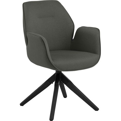 Silla Norsica 392, Gris oscuro + Negro, 91x61x59cm, Tapiz, De madera