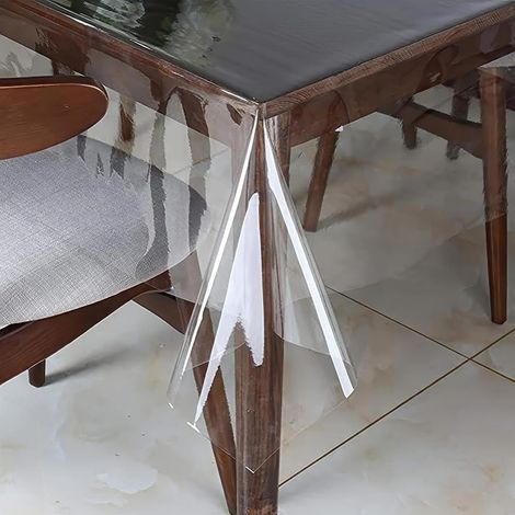 Nappe Rectangulaire en PVC Transparent, 100% Imperméable, Résistante À l'huile Et Aux Éclaboussures, Facile À Nettoyer, pour Les Repas Et Les Fêtes, 153 X 213 cm (1/5)