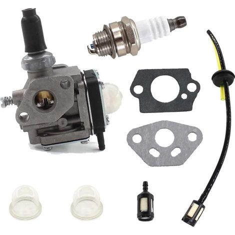Kit de carburateur pour débroussailleuse Kawasaki TH43 TH48 KBH48A – Bougie d'allumage – Filtre à essence – Tuyau – Joints inclus (1/5)