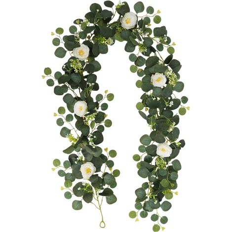 Guirlande d'eucalyptus décoration murale guirlande d'eucalyptus décoration de mariage, guirlande de vigne blanc, artificielle, artificielle (1/5)