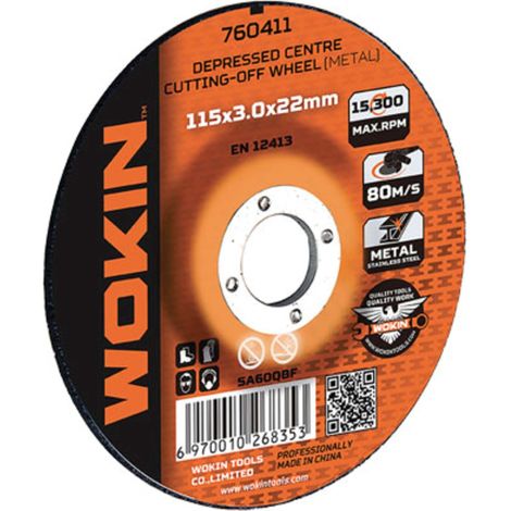DISCO ABRASIVO TAGLIO FERRO 760 WOKIN - MM 230X22,2 H.MM 3 760423 - 25 pezzi