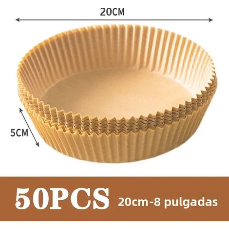 Tapis de cuisson jetable pour friteuse à air, 50/100 pièces : anti-adhésif, non concentré, adapté pour four et cuisinière, papier de cuisson écologique (1/4)