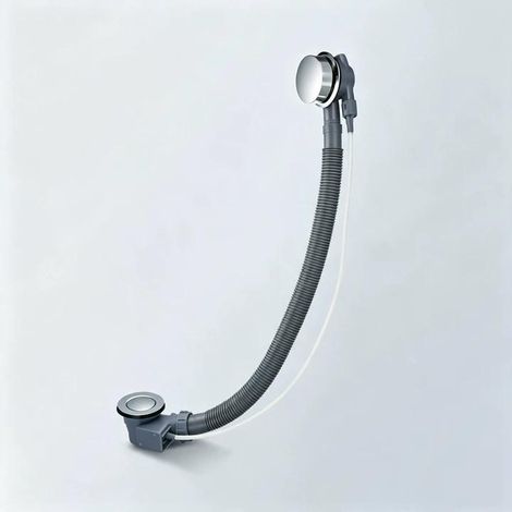 Kit de trop-plein pour baignoire, bonde pop-up standard G1 1/2", raccord tuyau 700 mm universel (1/5)