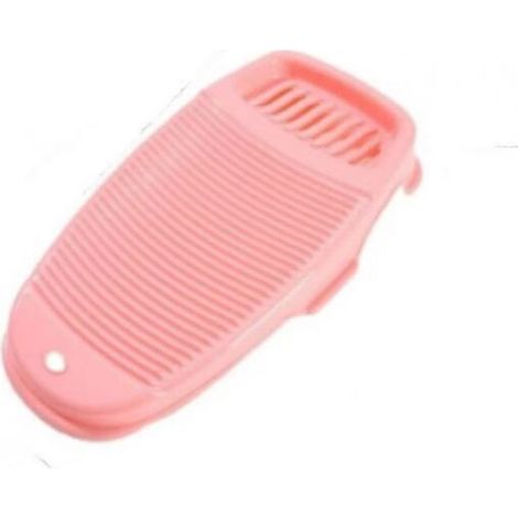 Planche à linge manuelle en plastique rose - JINFGERNE - 42 x 21 x 7,5 cm - Portable, durable et pratique pour le lavage rapide des petits vêtements, idéale pour la maison et les voyages