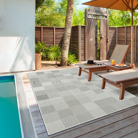 the carpet Lagos robuster Outdoor Teppich, modern, Wetterfest & UV-beständig, für Balkon, Terrasse und Wintergarten, Aber auch für die Küche geeignet, flachgewebt, Mehrfach, 160 x 230 cm (1/5)
