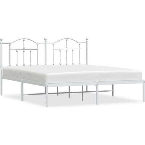 Maison Exclusive - Giroletto con Testiera Metallo Bianco 180x200 cm