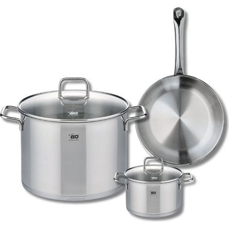 Ensemble de 1 Poêle de cuisson 24 cm et 2 faitouts 14 et 26 cm Elo Profi Citrin (1/5)