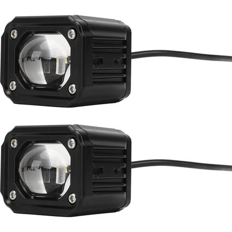 Deux phares antibrouillard pour moto, bicolores jaune et blanc, étanches IP67, feux d'assistance à la conduite, adaptés aux motos, camions, voitures, VTT et voiturettes de golf. (1/5)