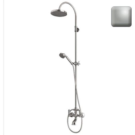 Mélangeur kit colonne bain-douche mural inverseur nickel satiné Liberty Line - Bossini L01203094