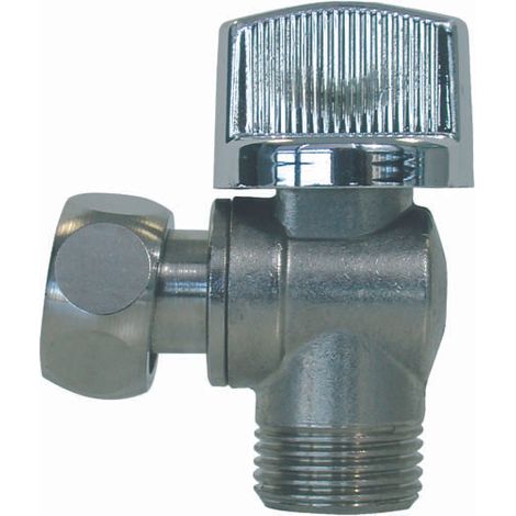 Guareski – Robinet d'arrêt WC 1/4 tour équerre chrome – Débit mini 12L/min sous 3 bars – Pression max 10 bars – Corps laiton CW617N