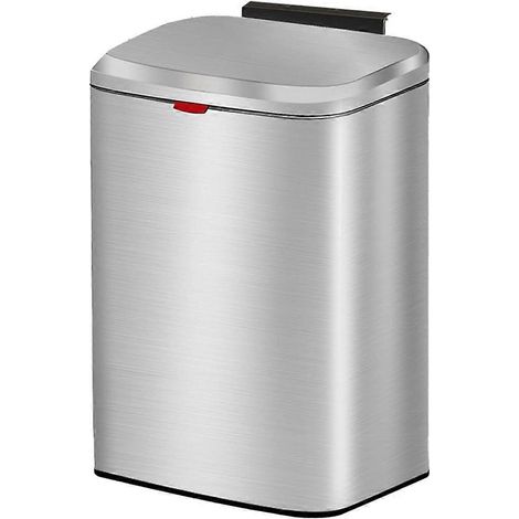 Petite poubelle de cuisine suspendue en acier inoxydable avec couvercle, bac à compost 2 en 1 pour comptoir, 8 L (1/5)