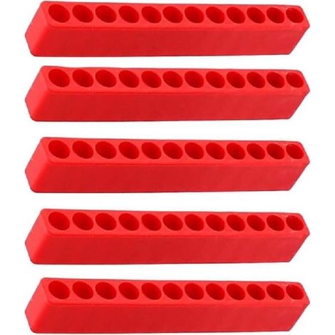 Soporte para puntas de destornillador, tira de almacenamiento de puntas de 5 piezas, soporte hexagonal de 12 orificios, para destornilladores y taladros.