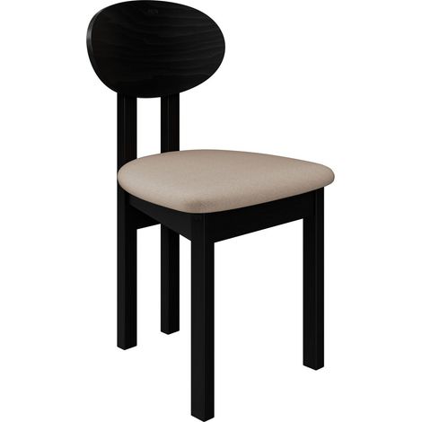 Chaise Victorville 383, Noir, 85x47x48cm, Tissu, En bois, Bois (1/5)
