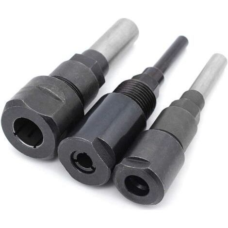 Fräser für Oberfräse, Trimmer und Spindelformmaschine, 3-teiliges Set mit Spannzangenverlängerung für Fräser, Trimmer und Graviermaschinen, Verlängerung für Holzbearbeitungs-Spannfutter, Fräser 1 (1/5)