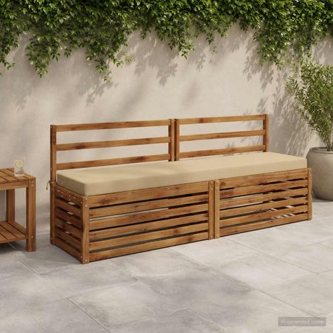 vidaXL 2-Piece Bench Cushions SOEST 100% Polyester Beige (1/5)