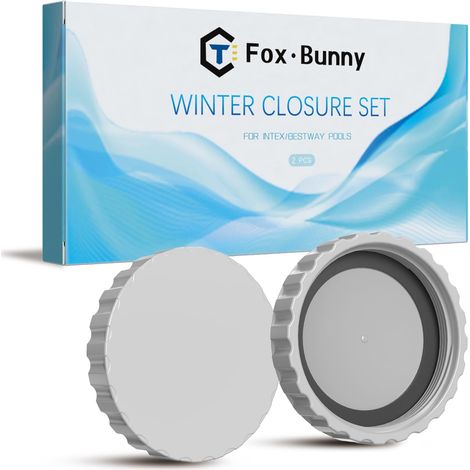 Bouchon Piscine, Kit de Fermeture hivernale pour piscines et, Bouchons d'hiver étanches pour Les Deux connexions (2 pièces) avec Joints Assortis (1/5)